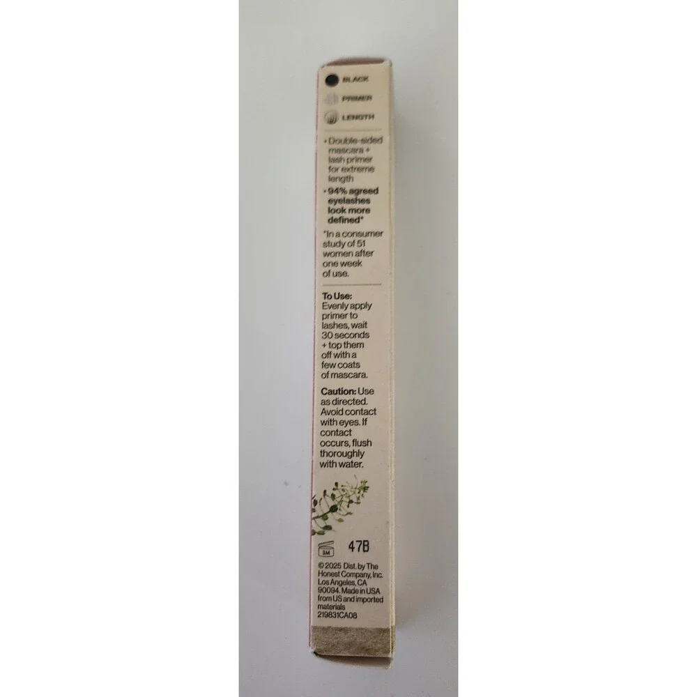 Honest 2-in-1 Extreme Length Clean Mascara + Lash Primer  Lengthening .27 fl oz